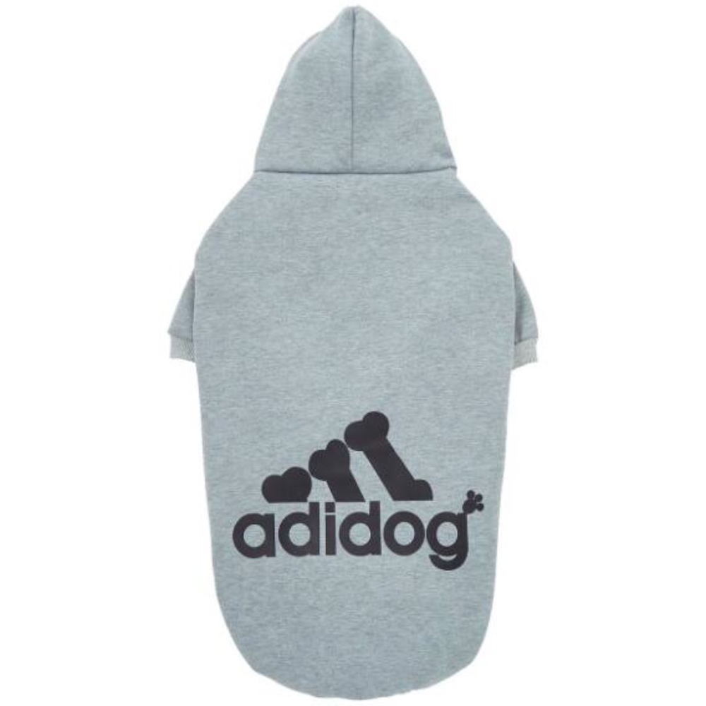 Adidog Logo Fleece Dog Hoodie (Grey)